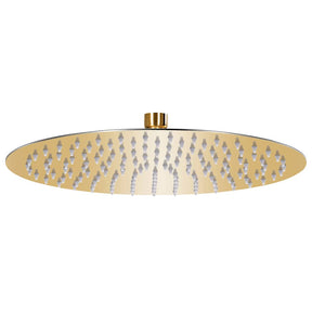 Vidaxl regendouchekop rond 30 cm roestvrij staal goudkleurig