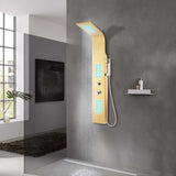 Vidaxl Shower panel Bent Stainless Steel 201 Gold colored