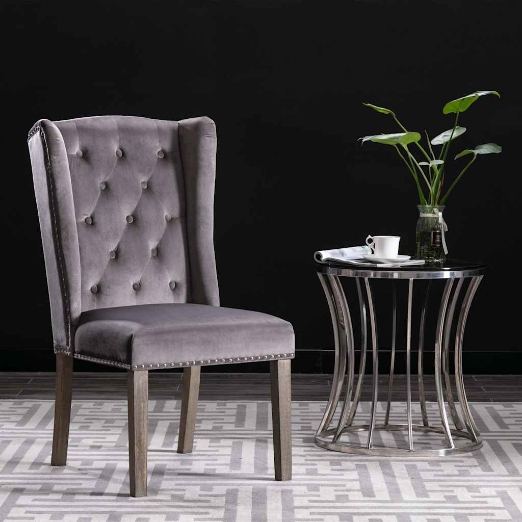 Vidaxl eetkamerstoelen 2 st fluweel grijs