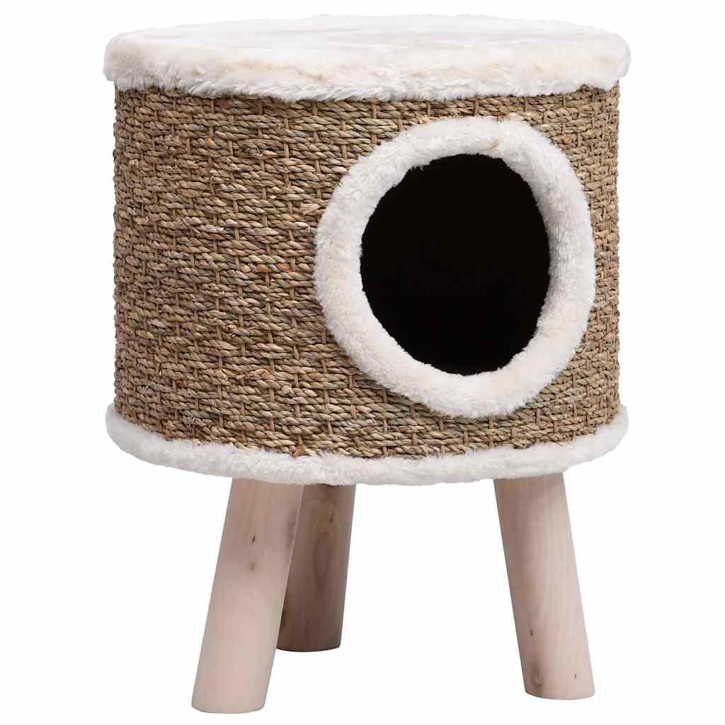 Vidaxl Kattenhuis con piernas de madera de 41 cm de mariscos