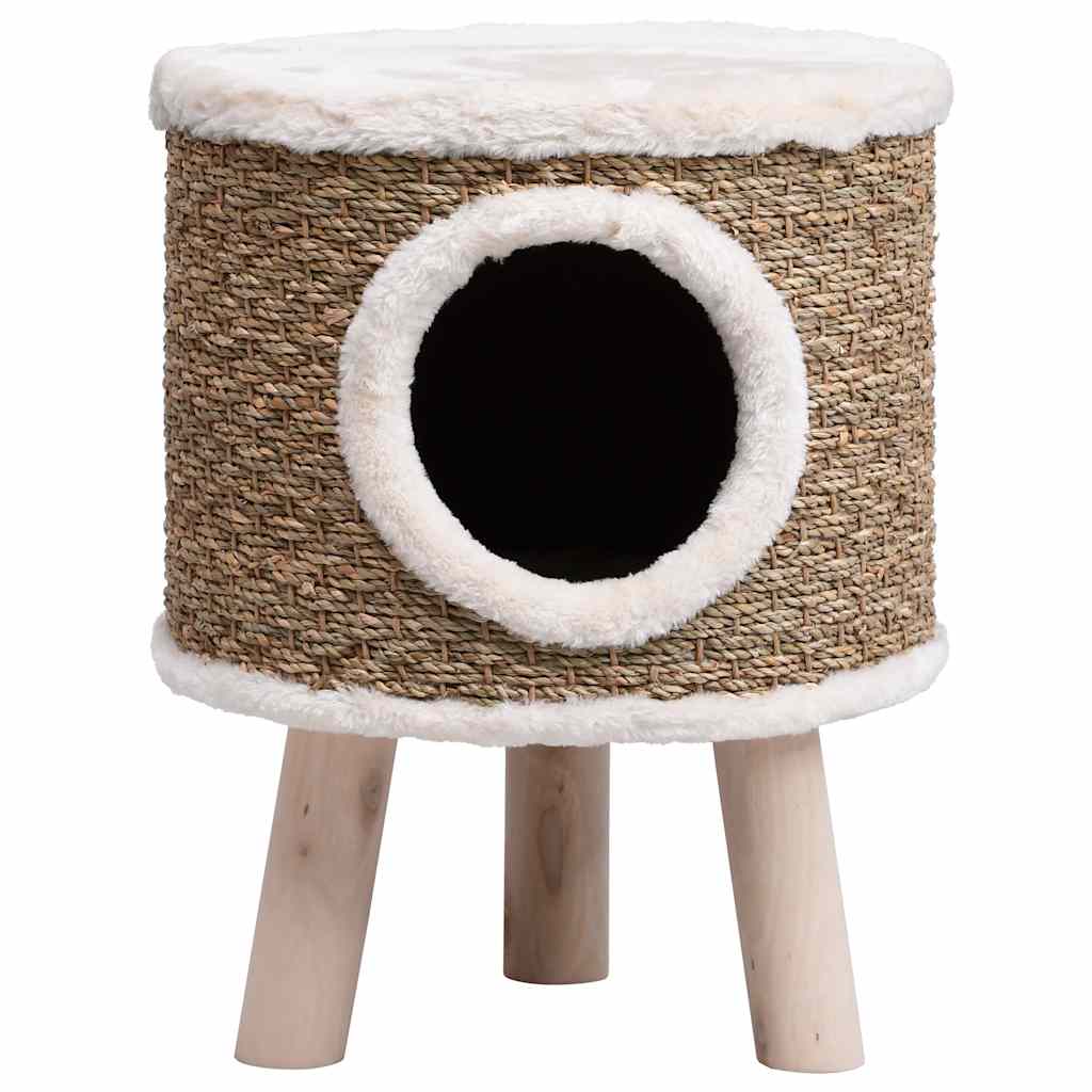 Vidaxl Kattenhuis con piernas de madera de 41 cm de mariscos