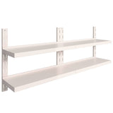 Vidaxl wandschappen zwevend 2-laags 2 st 200x30 cm roestvrij staal