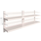 Vidaxl wandschappen zwevend 2-laags 2 st 200x30 cm roestvrij staal