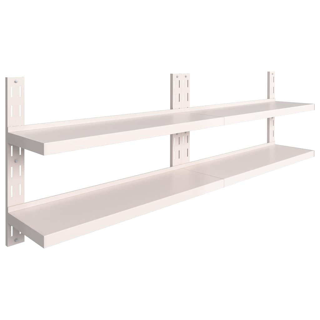 Vidaxl wandschappen zwevend 2-laags 2 st 240x30 cm roestvrij staal