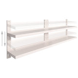 Vidaxl wandschappen zwevend 2-laags 2 st 240x30 cm roestvrij staal