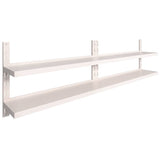 Vidaxl wandschappen zwevend 2-laags 2 st 300x30 cm roestvrij staal