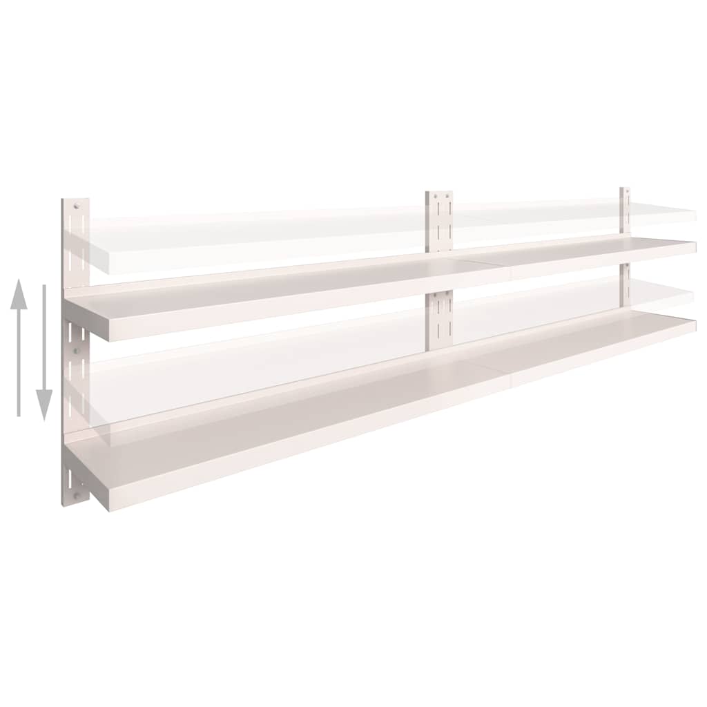 Vidaxl wandschappen zwevend 2-laags 2 st 300x30 cm roestvrij staal