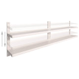Vidaxl wandschappen zwevend 2-laags 2 st 300x30 cm roestvrij staal