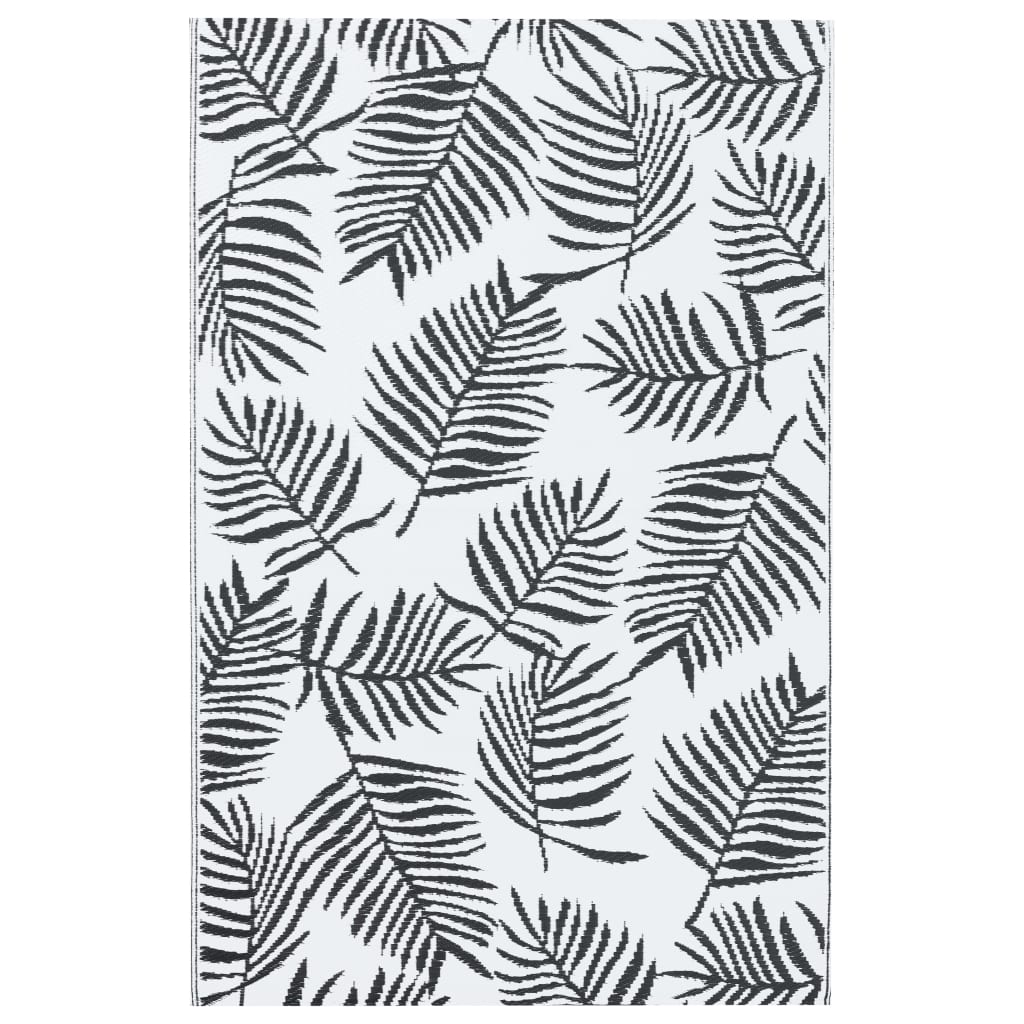 VidaXL outside rug Arakil 80x150 cm pp white and black