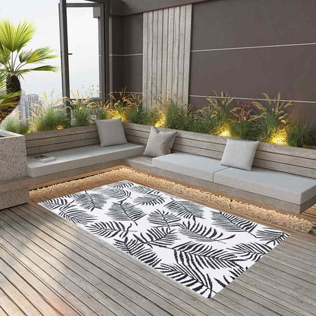 Vidaxl buitenkleed arakil 120x180 cm pp wit en zwart