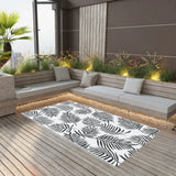 Vidaxl buitenkleed arakil 160x230 cm pp wit en zwart
