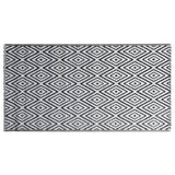 VidaXL outside rug 190x290 cm pp white and black