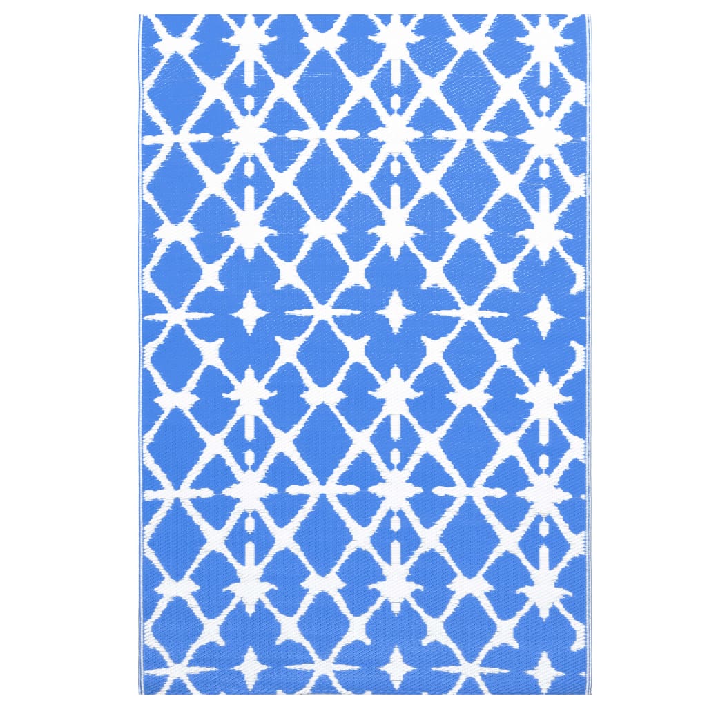 VidaXL outside rug arakil 160x230 cm pp blue and white