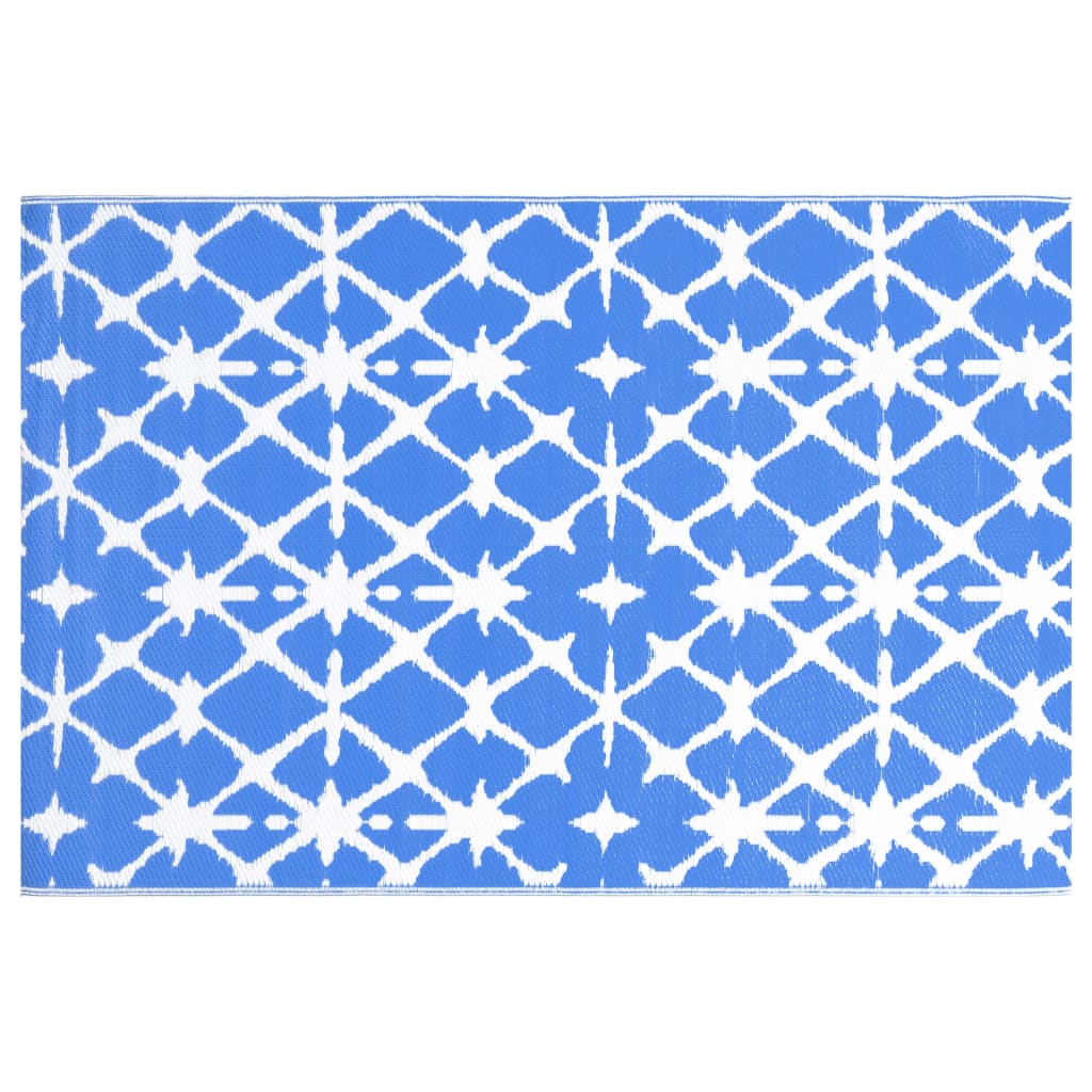 VidaXL outside rug arakil 160x230 cm pp blue and white