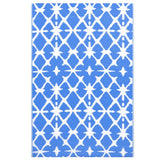 Vidaxl à l'extérieur du tapis 190x290 cm pp bleu et blanc