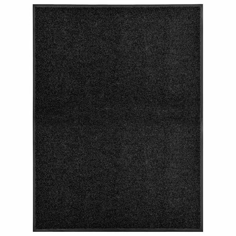 Vidaxl deurmat wasbaar 90x120 cm zwart