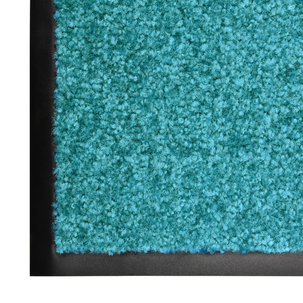 Vidaxl Doormat vaskbar 60x180 cm cyan