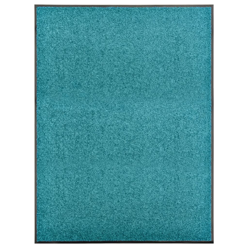 Vidaxl Doormat Washable 90x120 cm Cyan