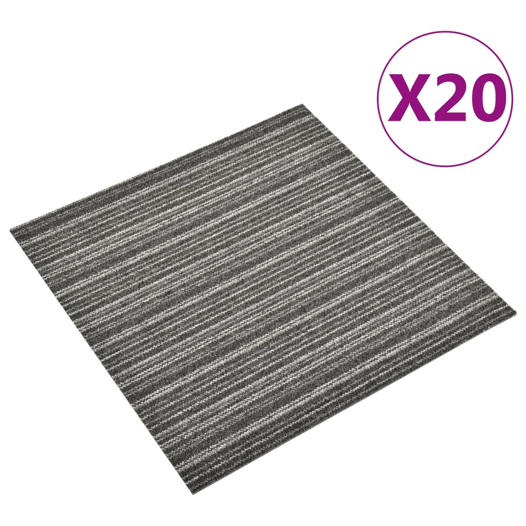 Bidaxl mattplattor 20 st 5 m² 50x50 cm randig antracit