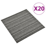 Carreaux de moquette vidaxl 20 st 5 m² 50x50 cm anthracite rayé