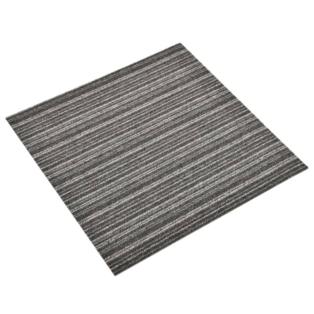 Vidaxl Carpet tiles 20 st 5 m² 50x50 cm Striped Anthracite