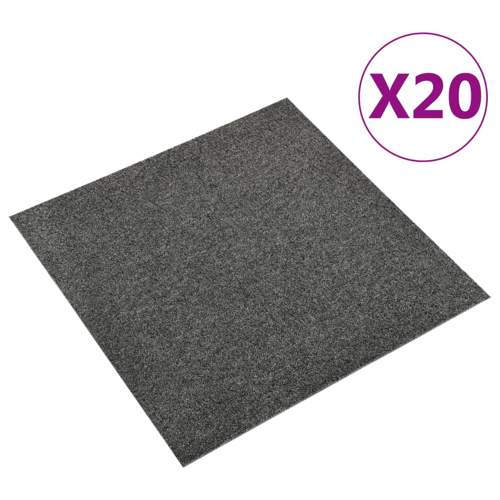 Vidaxl dywan dywanu 20 st 5 m² 50x50 cm antracyt