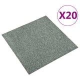 Vidaxl teppefliser 20 st 5 m² 50x50 cm grønn