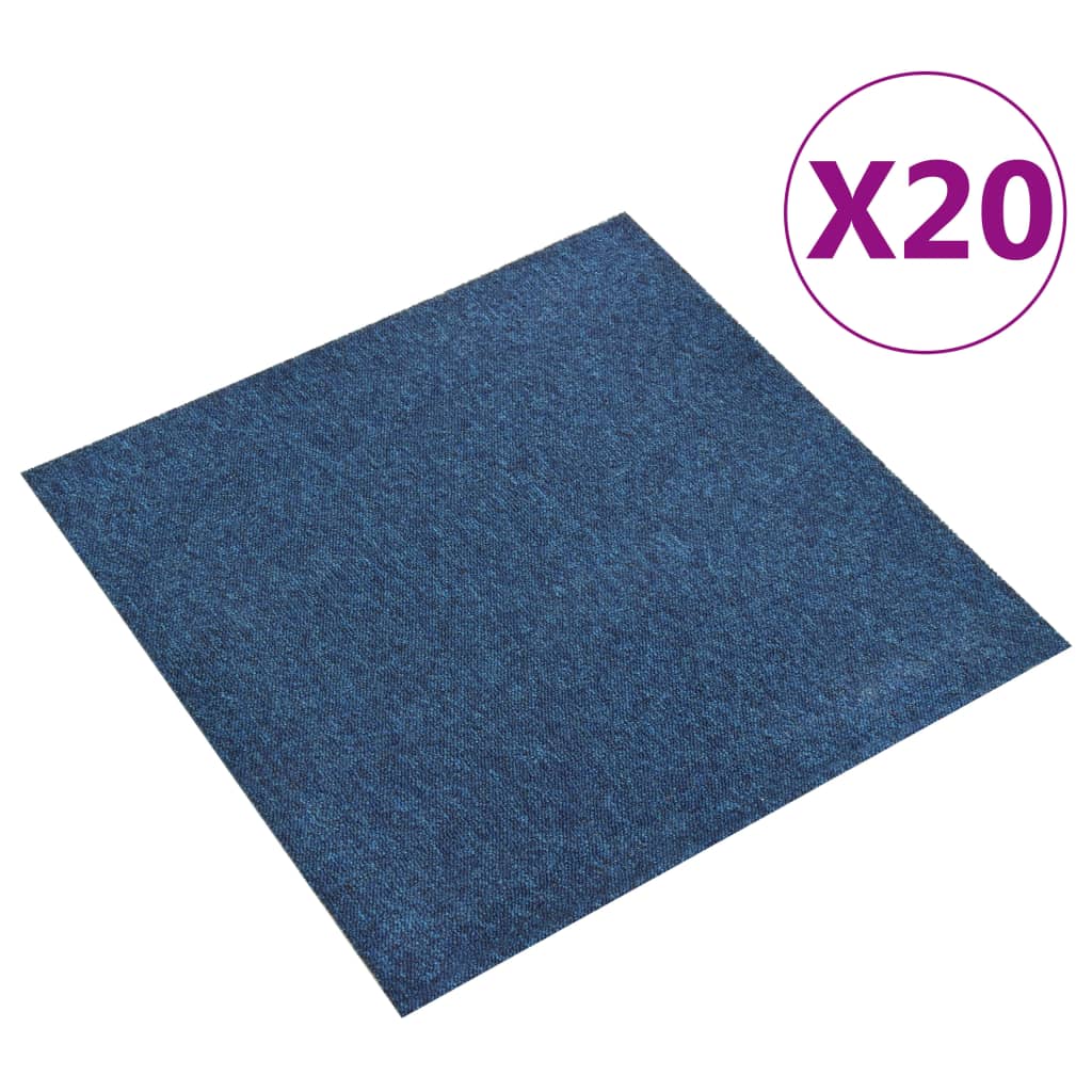 Vidaxl teppefliser 20 st 5 m² 50x50 cm mørkeblå