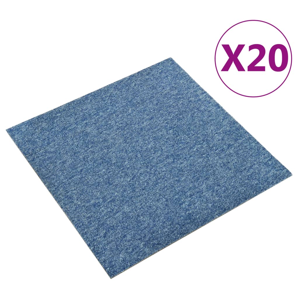 Carreaux de moquette vidaxl 20 st 5 m² 50x50 cm bleu