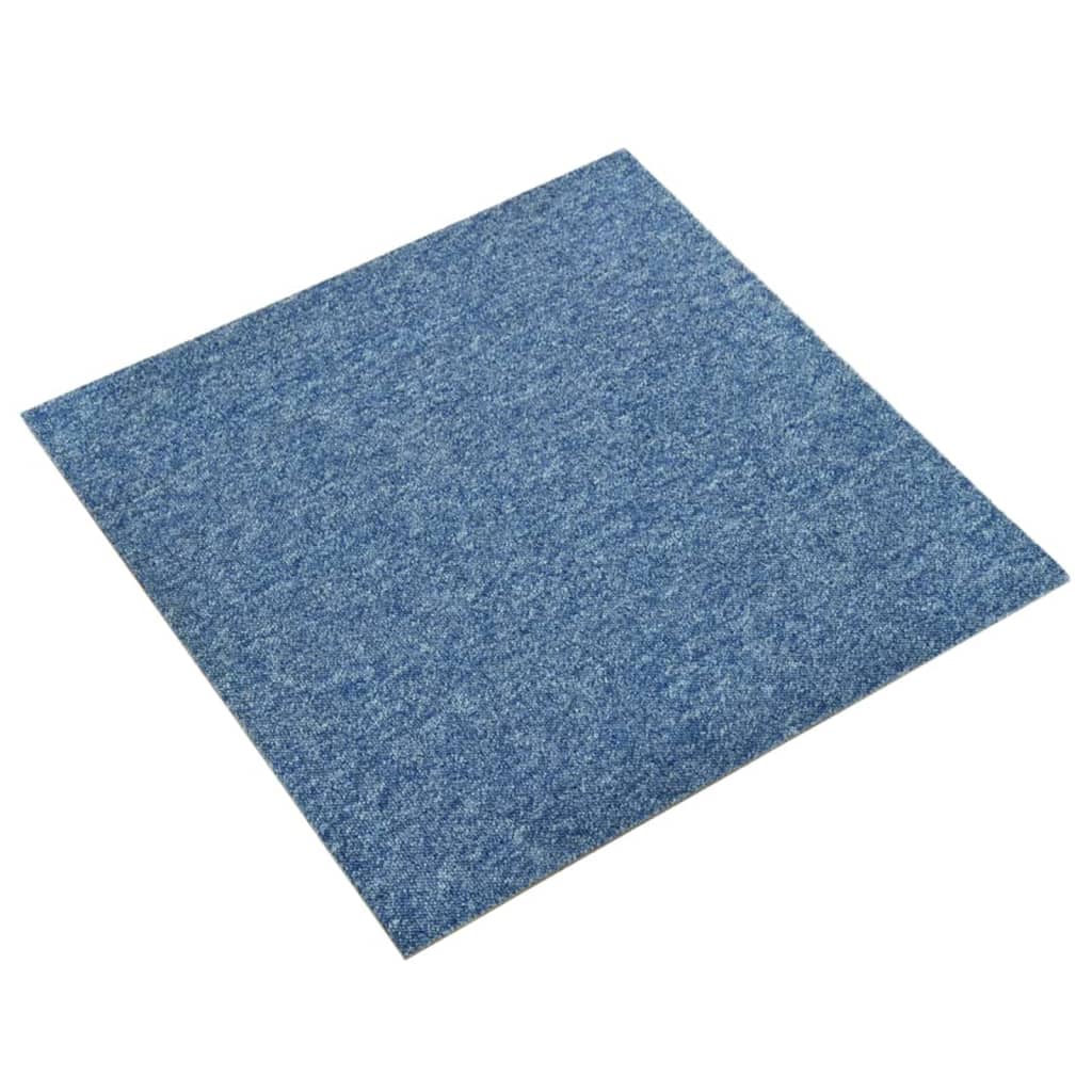 Baldosas de alfombra Vidaxl 20 st 5 m² 50x50 cm azul