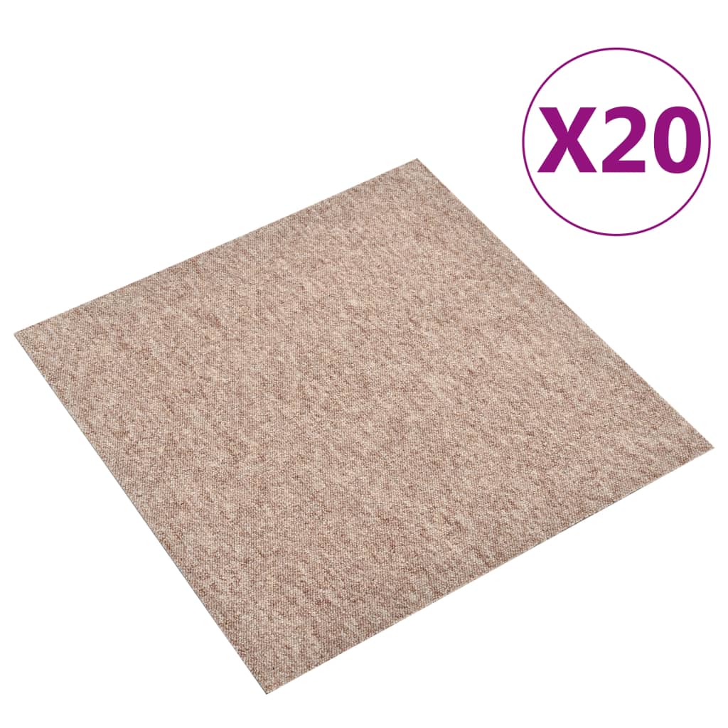 Vidaxl teppefliser 20 st 5 m² 50x50 cm beige