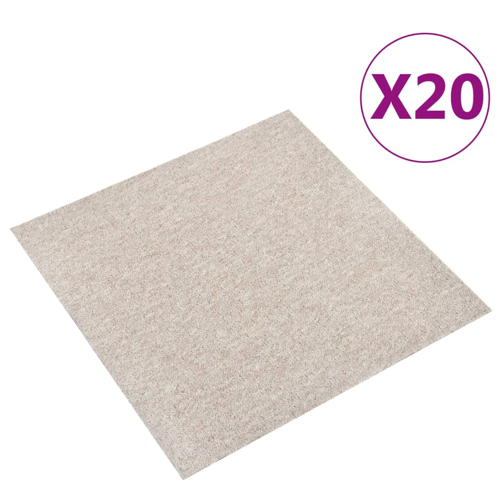 Carreaux de moquette vidaxl 20 st 5 m² 50x50 cm beige léger