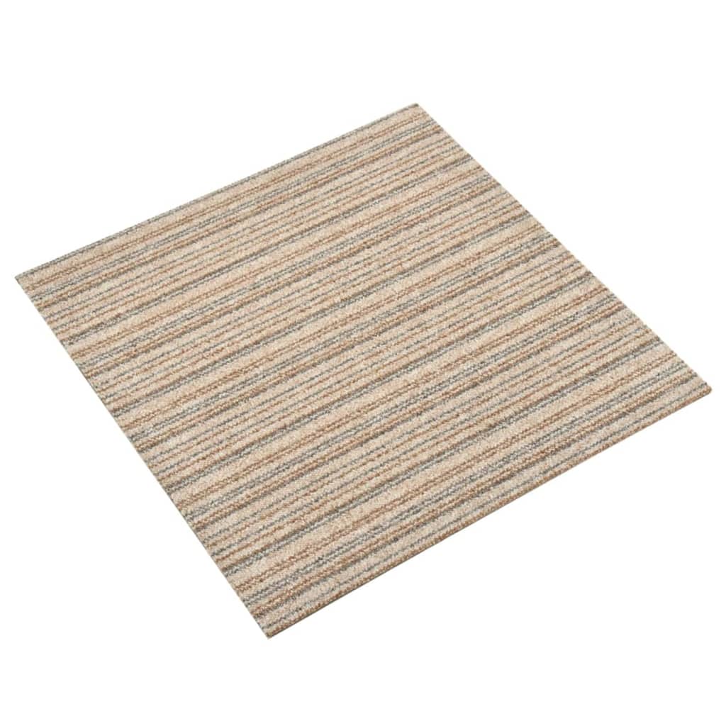 Vidaxl tapijttegels 20 st 5 m² 50x50 cm gestreept beige