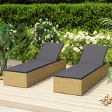 Vidaxl ligbed poly rattan bruin en donkergrijs