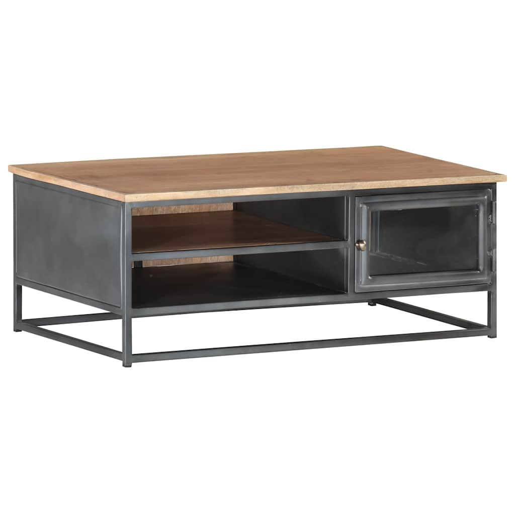 Vidaxl salontafel 90x50x35 cm massief acaciahout grijs