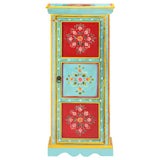 Vidaxl hoge kast handgeschilderd 40x30x90 cm massief mangohout