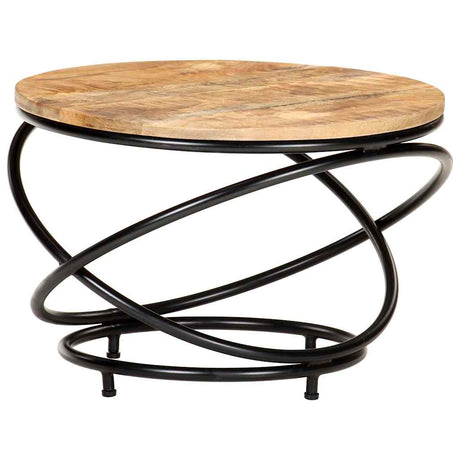 Vidaxl salontafel 60x60x40 cm massief ruw mangohout zwart