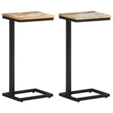 Vidaxl bijzettafels 2 st 31,5x24,5x64,5 cm massief gerecycled hout