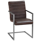 Vidaxl eetkamerstoelen 2 st echt leer bruin