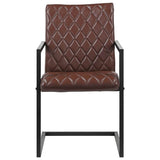 Vidaxl eetkamerstoelen 2 st echt leer bruin