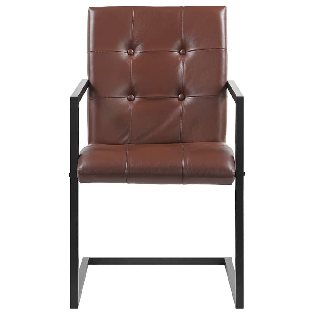 Vidaxl eetkamerstoelen 2 st echt leer bruin