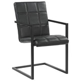 Vidaxl eetkamerstoelen 2 st echt leer zwart