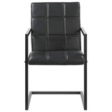 Vidaxl eetkamerstoelen 2 st echt leer zwart