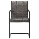 Vidaxl eetkamerstoelen 2 st echt leer grijs