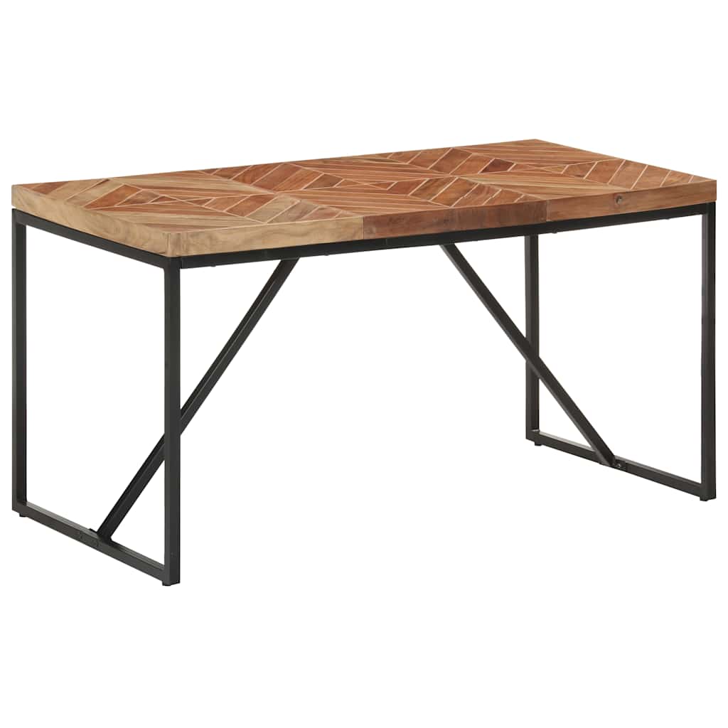 Vidaxl eettafel 140x70x76 cm massief acaciahout en mangohout