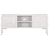 Vidaxl tv-meubel 115x30x46 cm massief mangohout wit