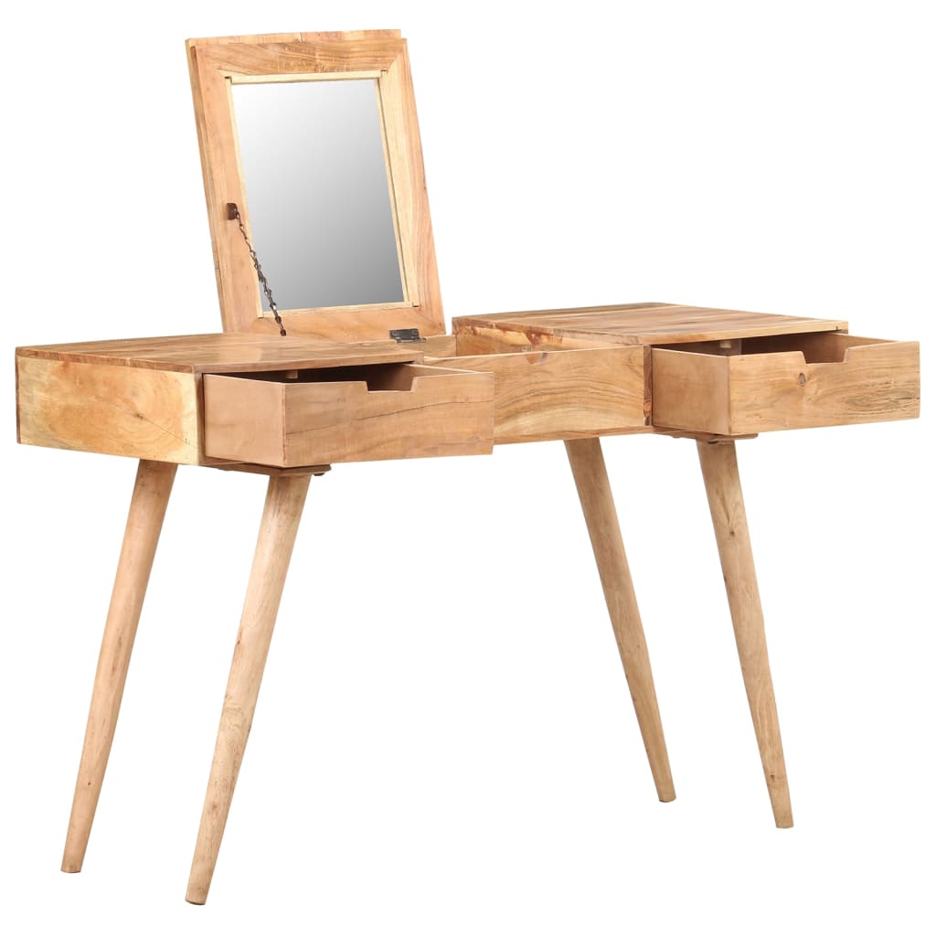 Vidaxl kaptafel met spiegel 112x45x76 cm massief acaciahout