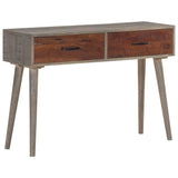 Vidaxl wandtafel 110x35x75 cm massief ruw mangohout grijs