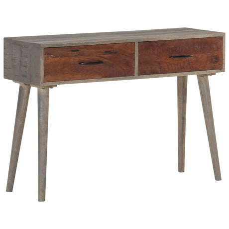 Vidaxl wandtafel 110x35x75 cm massief ruw mangohout grijs
