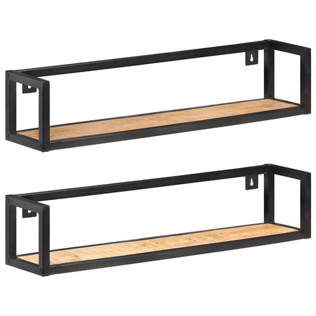Vidaxl wandschappen 2 st 80 cm ruw mangohout